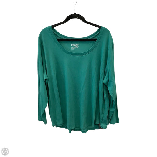 Top Long Sleeve Basic By Terra & Sky In Green, Size: 2x