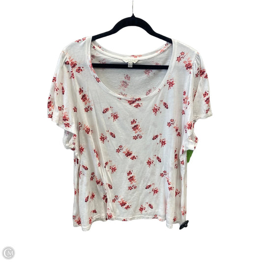 Top Short Sleeve Basic By Lucky Brand In White, Size: Xxl