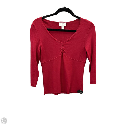 Top Long Sleeve By Loft In Red, Size: S