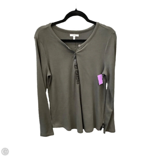 Top Long Sleeve Basic By Maurices In Grey, Size: L
