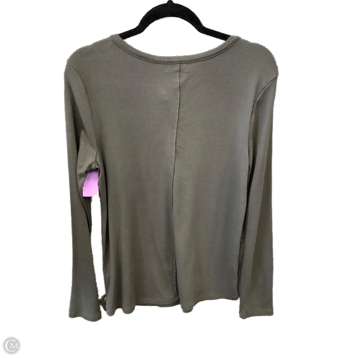 Top Long Sleeve Basic By Maurices In Grey, Size: L