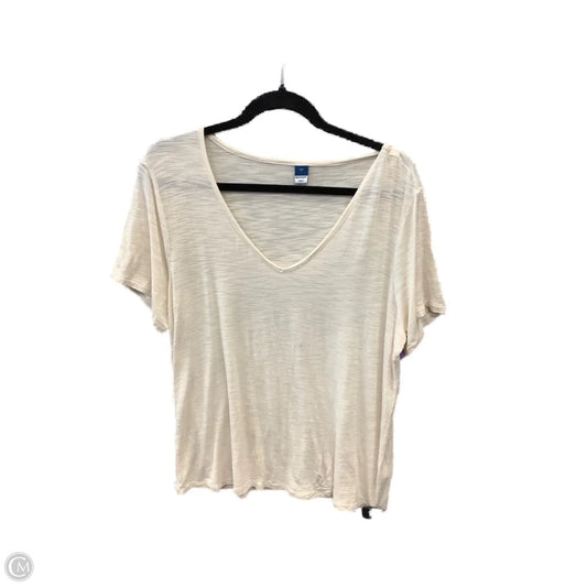 Top Short Sleeve Basic By Old Navy In Cream, Size: L