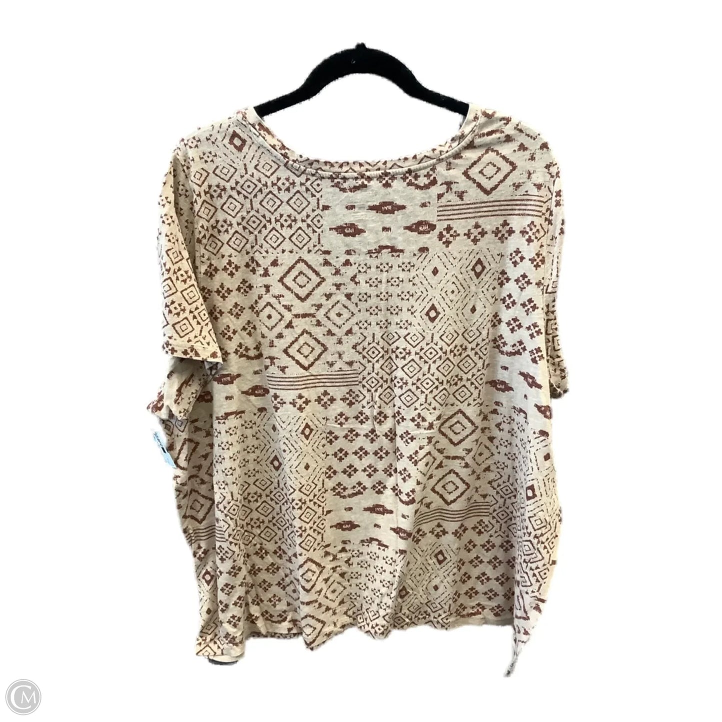 Top Short Sleeve By Sonoma In Tan, Size: 2x