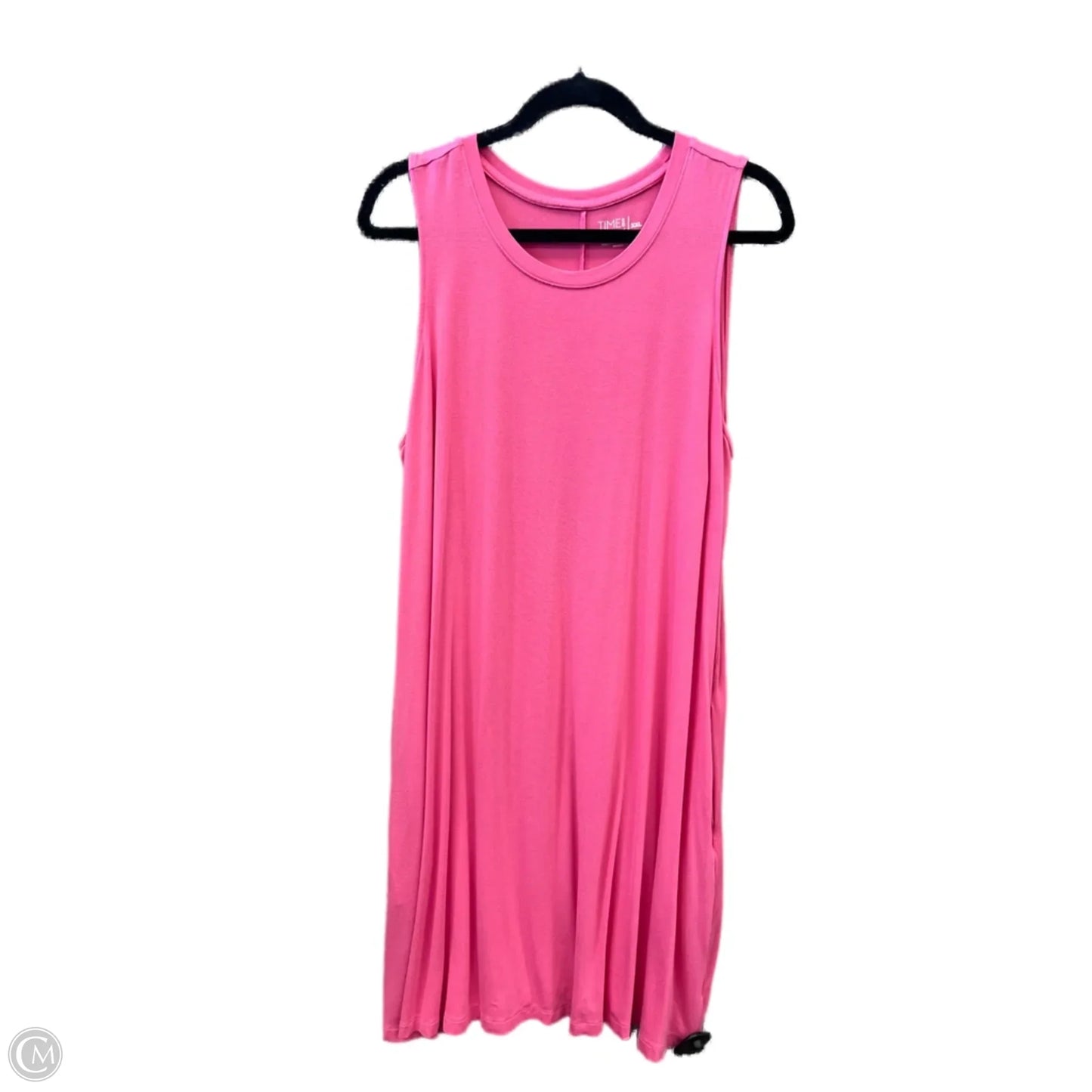 Dress Casual Midi By Time And Tru In Pink, Size: Xxl