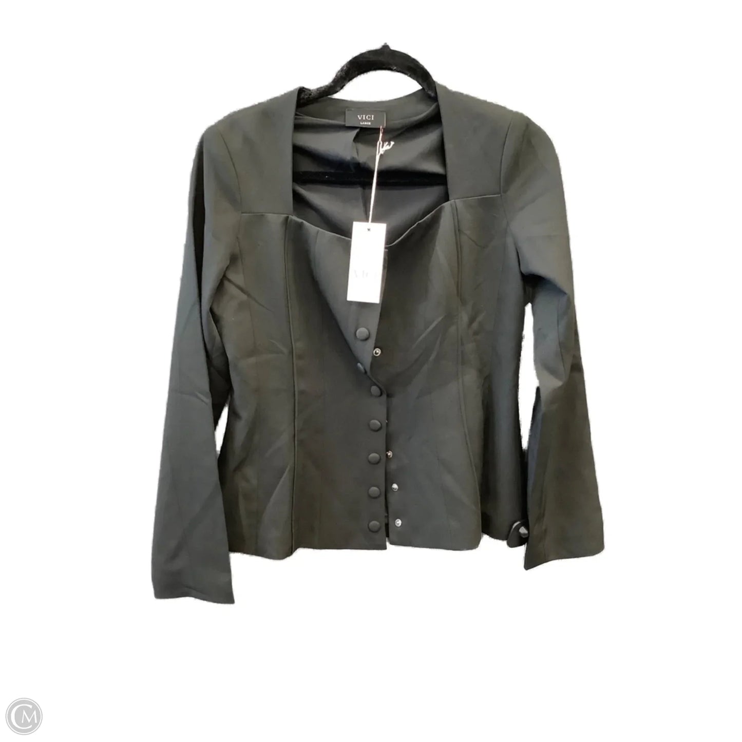 Top Long Sleeve By Vici In Black, Size: L