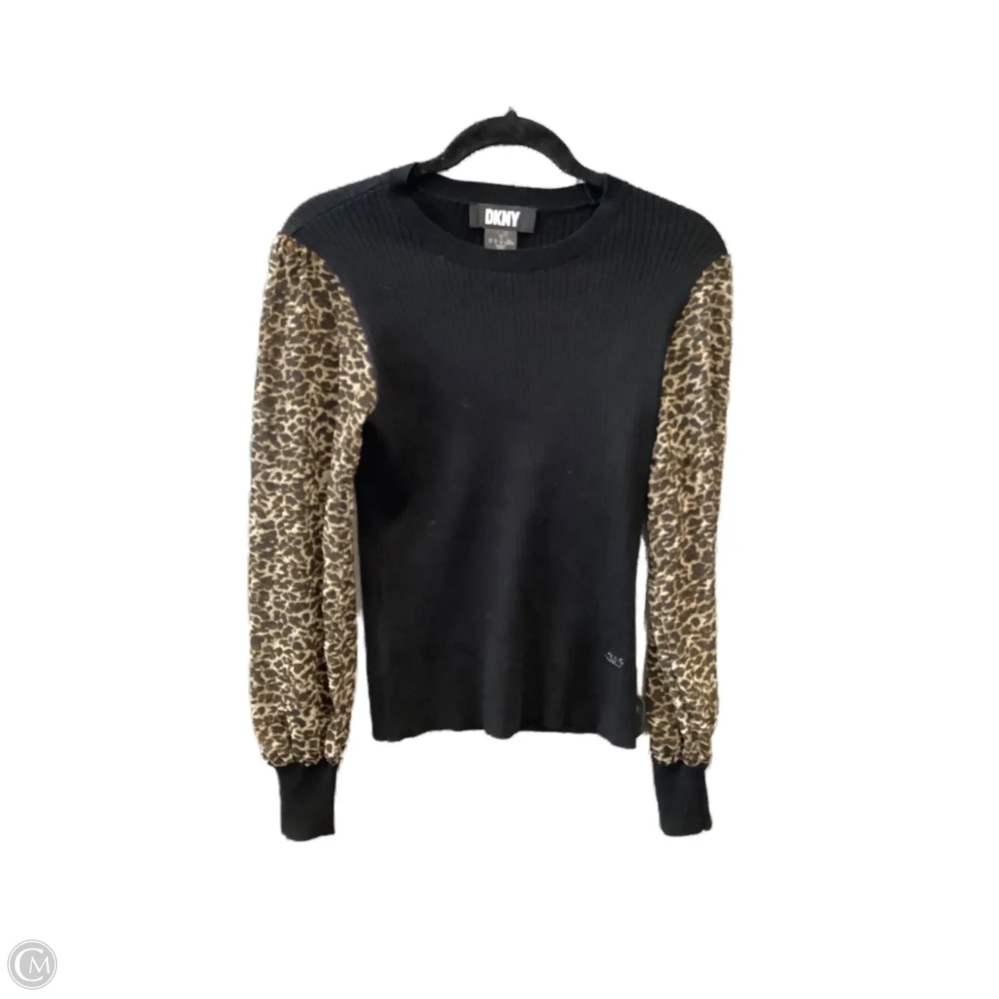 Top Long Sleeve By Dkny In Black, Size: S