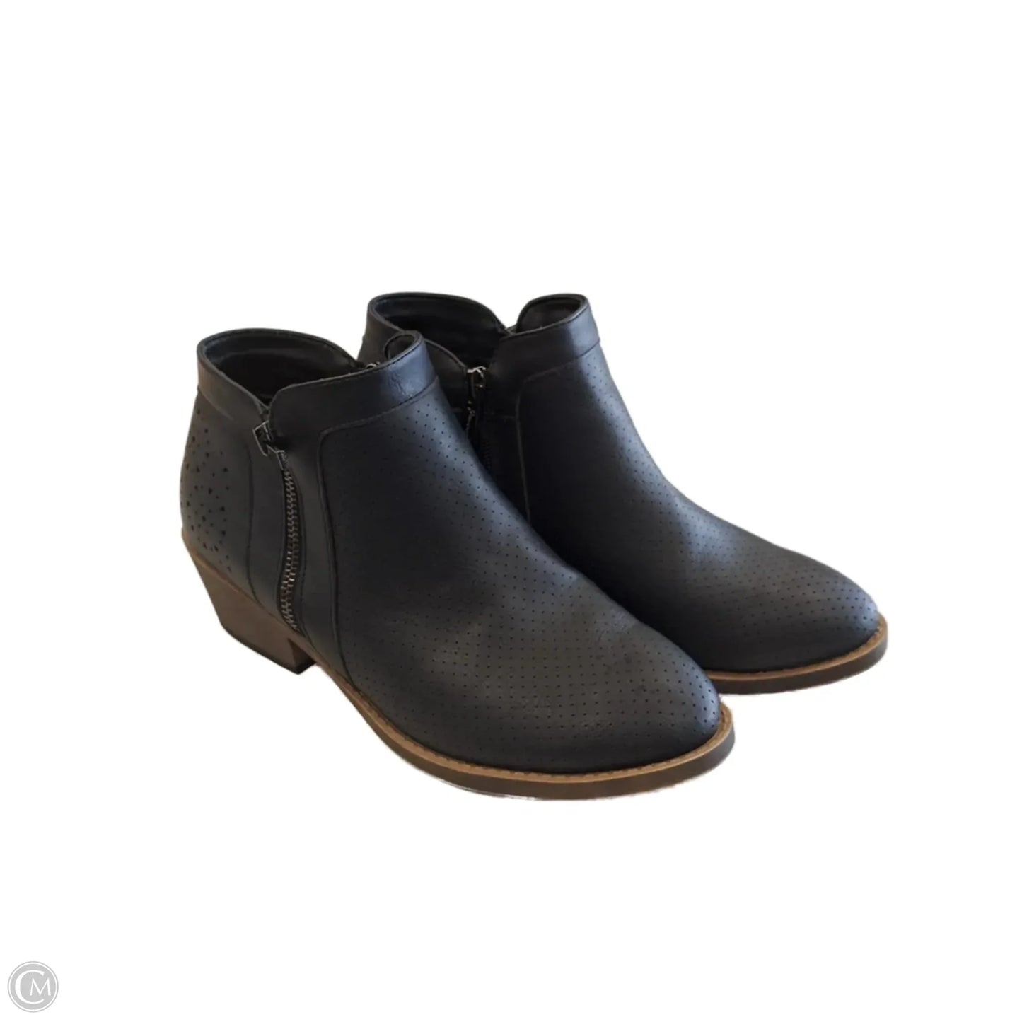 Boots Ankle Heels By Clothes Mentor In Black, Size: 8.5