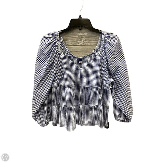 Top Long Sleeve By Old Navy In Plaid Pattern, Size: M