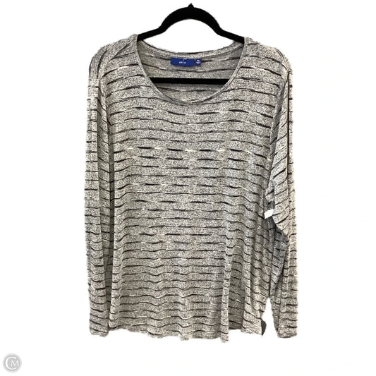Top Long Sleeve By Apt 9 In Grey, Size: Xxl