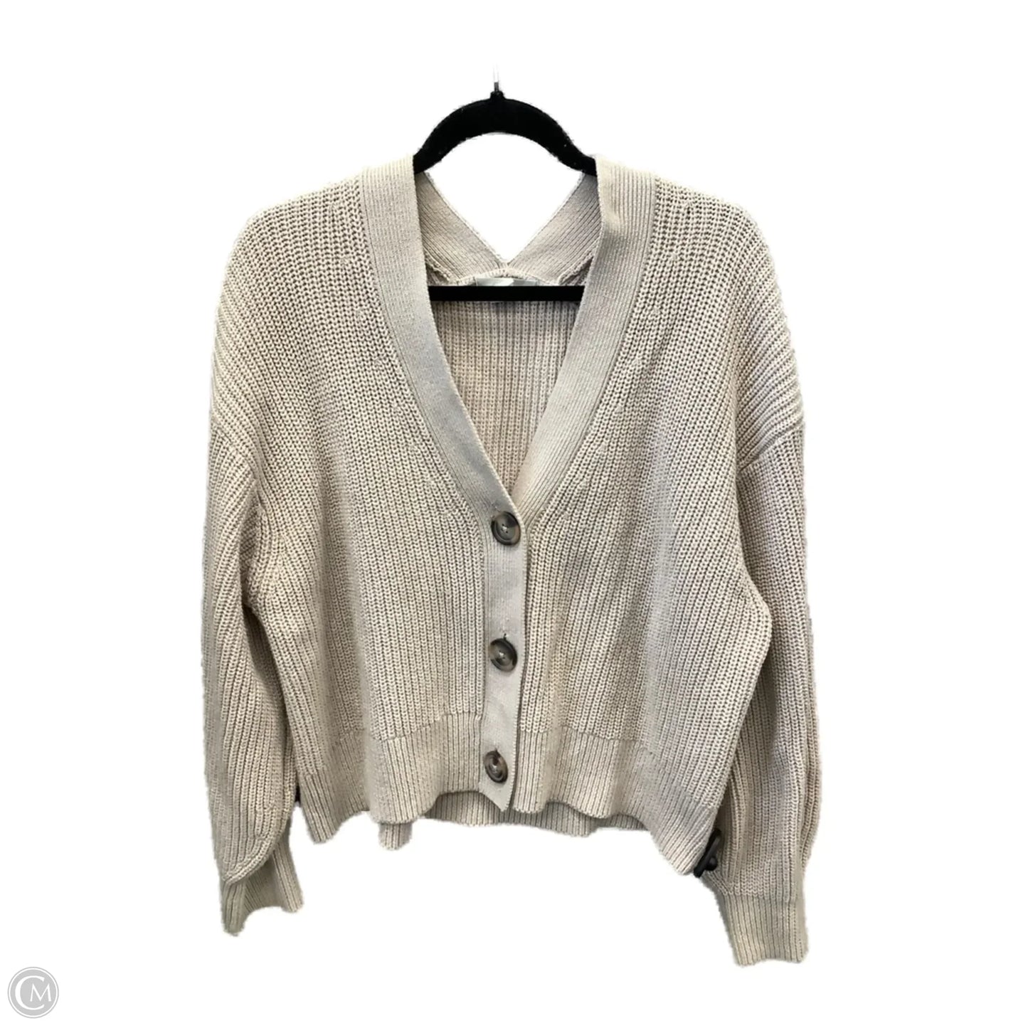 Sweater Cardigan By H&m In Cream, Size: S