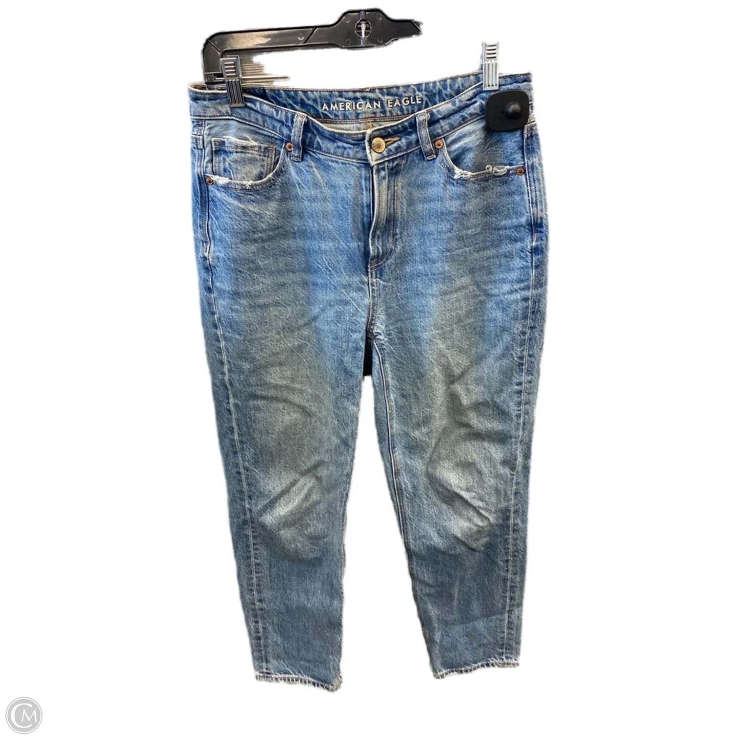 Jeans Straight By American Eagle In Blue Denim, Size: 4