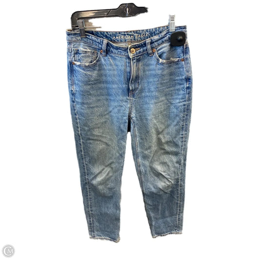 Jeans Straight By American Eagle In Blue Denim, Size: 4