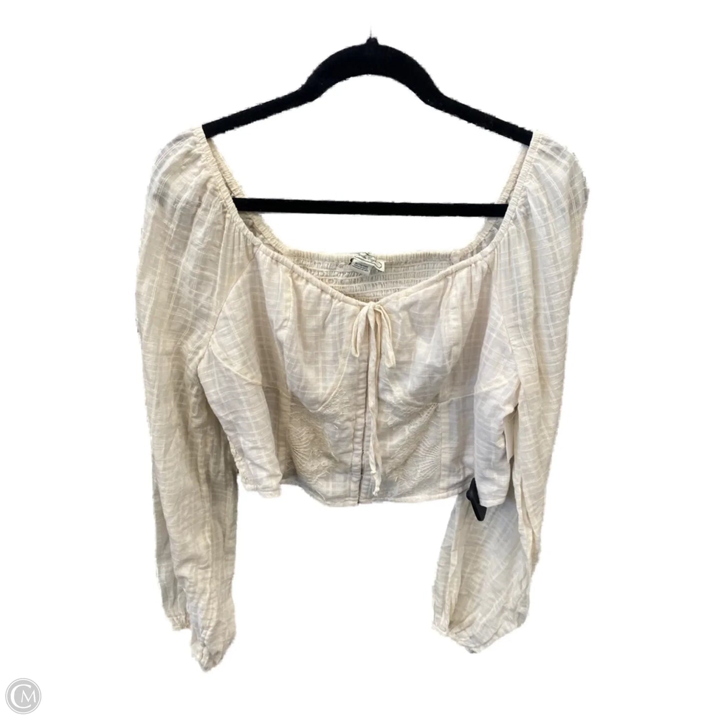 Top Long Sleeve By American Eagle In Cream, Size: Xl