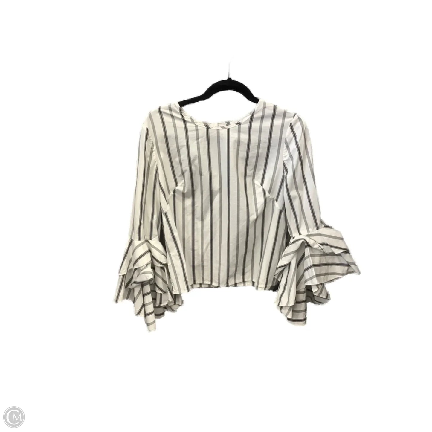 Top Long Sleeve Designer By Milly In Striped Pattern, Size: M