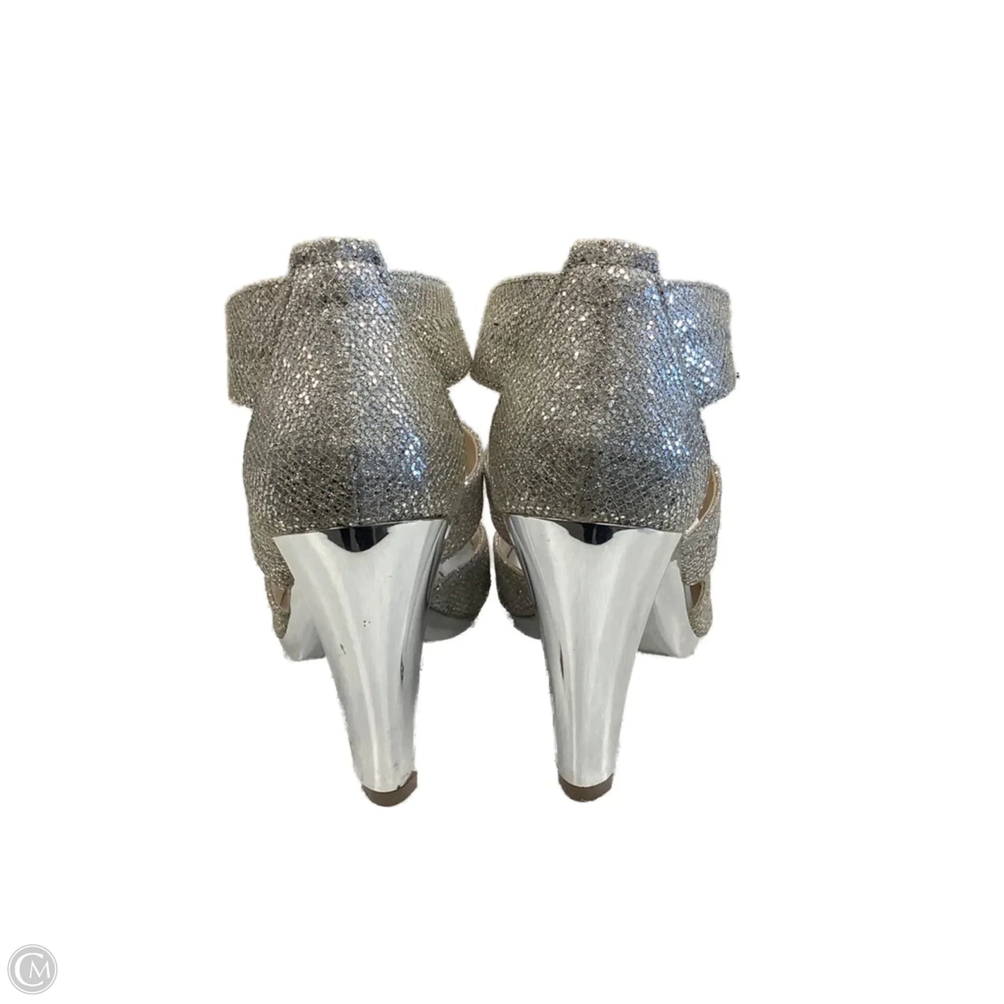 Sandals Designer By Michael Kors In Silver, Size: 7