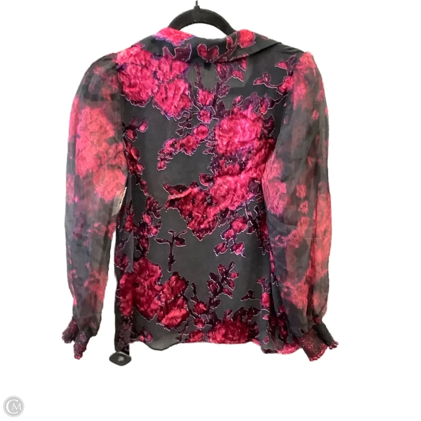 Top Long Sleeve By White House Black Market In Black & Pink, Size: Xs