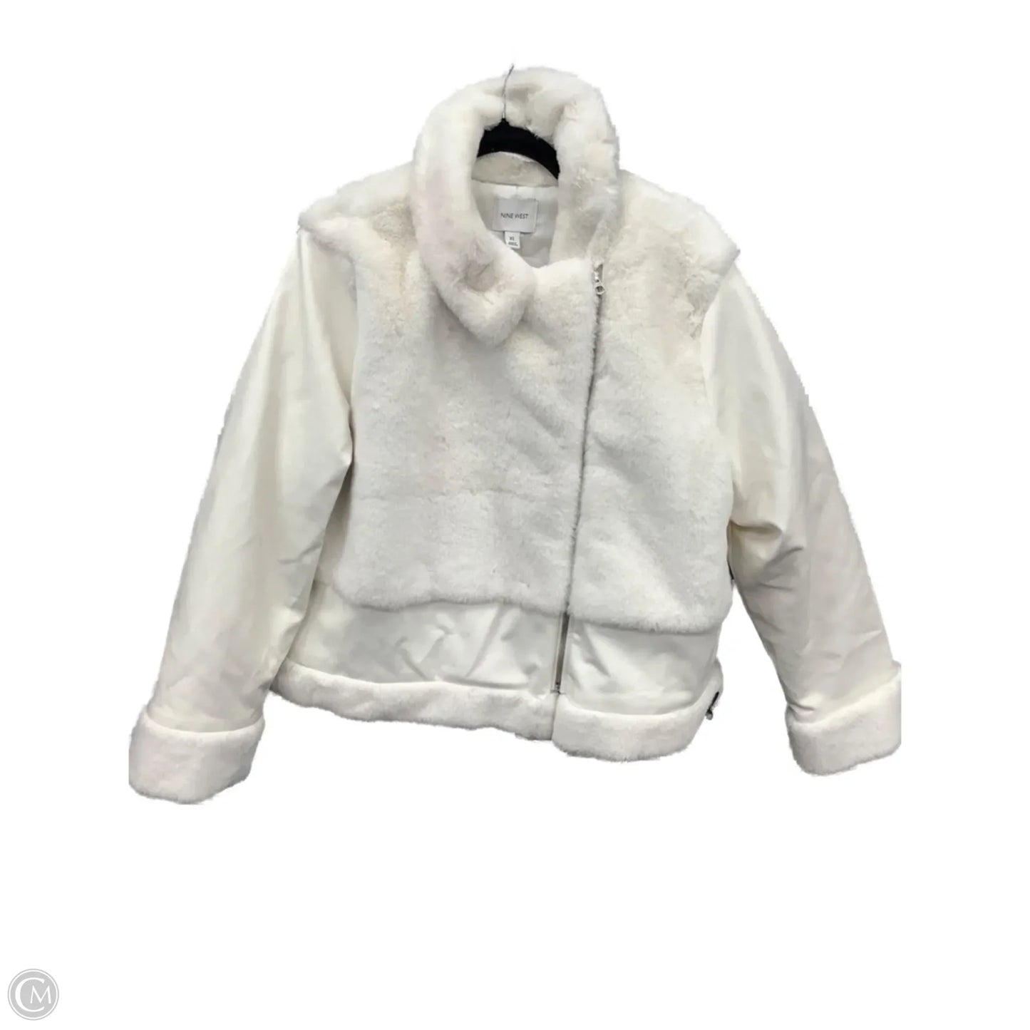 Jacket Faux Fur & Sherpa By Nine West In White, Size: Xl