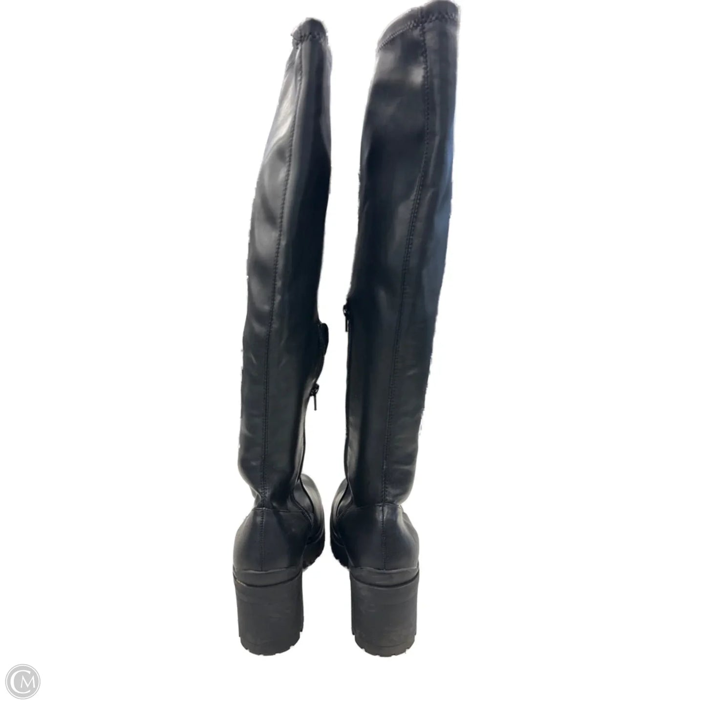 Boots Knee Heels By Clothes Mentor In Black, Size: 8.5