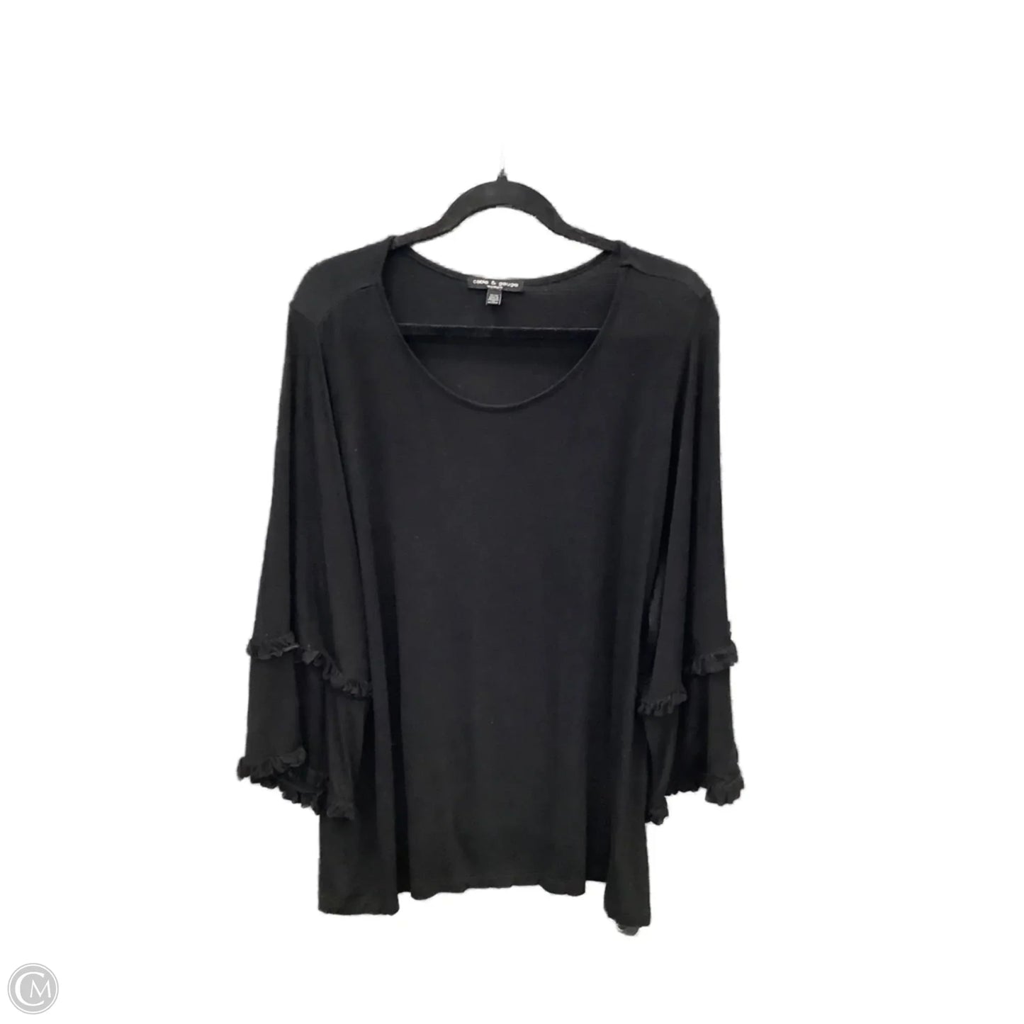 Top Long Sleeve By Cable And Gauge In Black, Size: 1x