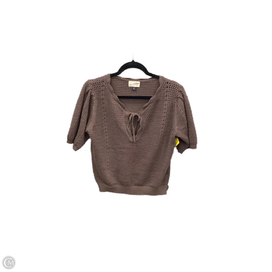 Sweater Short Sleeve By Universal Thread In Brown, Size: M