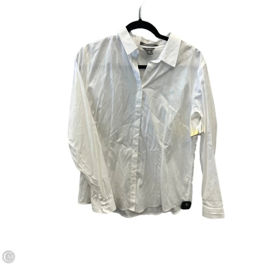Top Long Sleeve By Eddie Bauer In White, Size: L