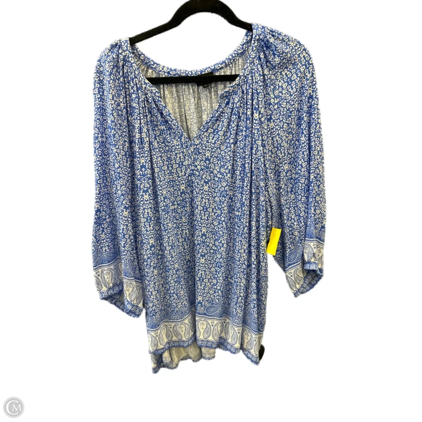 Top Long Sleeve By Jones And Co In Blue, Size: 3x
