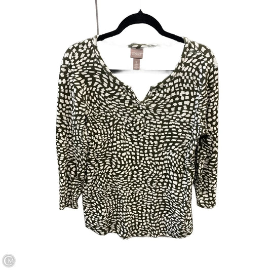 Top Long Sleeve By Chicos In Green, Size: L