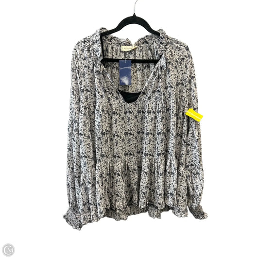 Blouse Long Sleeve By By Together In Floral Print, Size: L