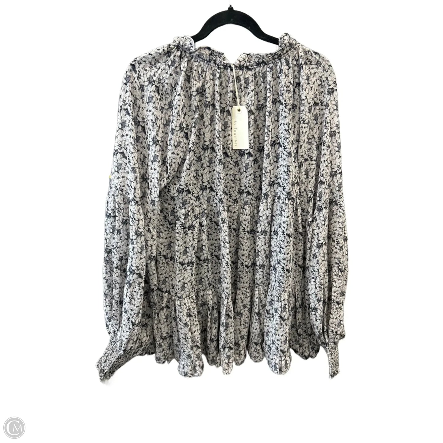 Blouse Long Sleeve By By Together In Floral Print, Size: L