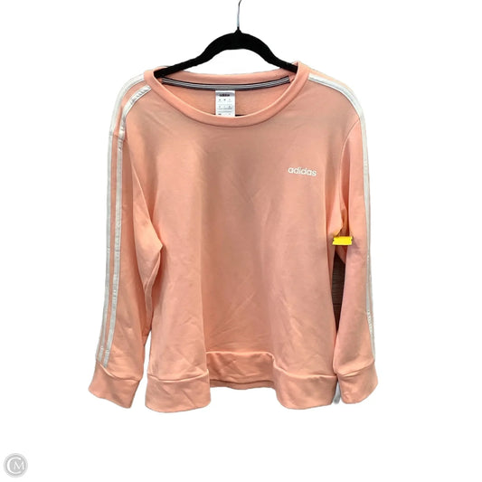 Athletic Top Long Sleeve Crewneck By Adidas In Pink, Size: Xl