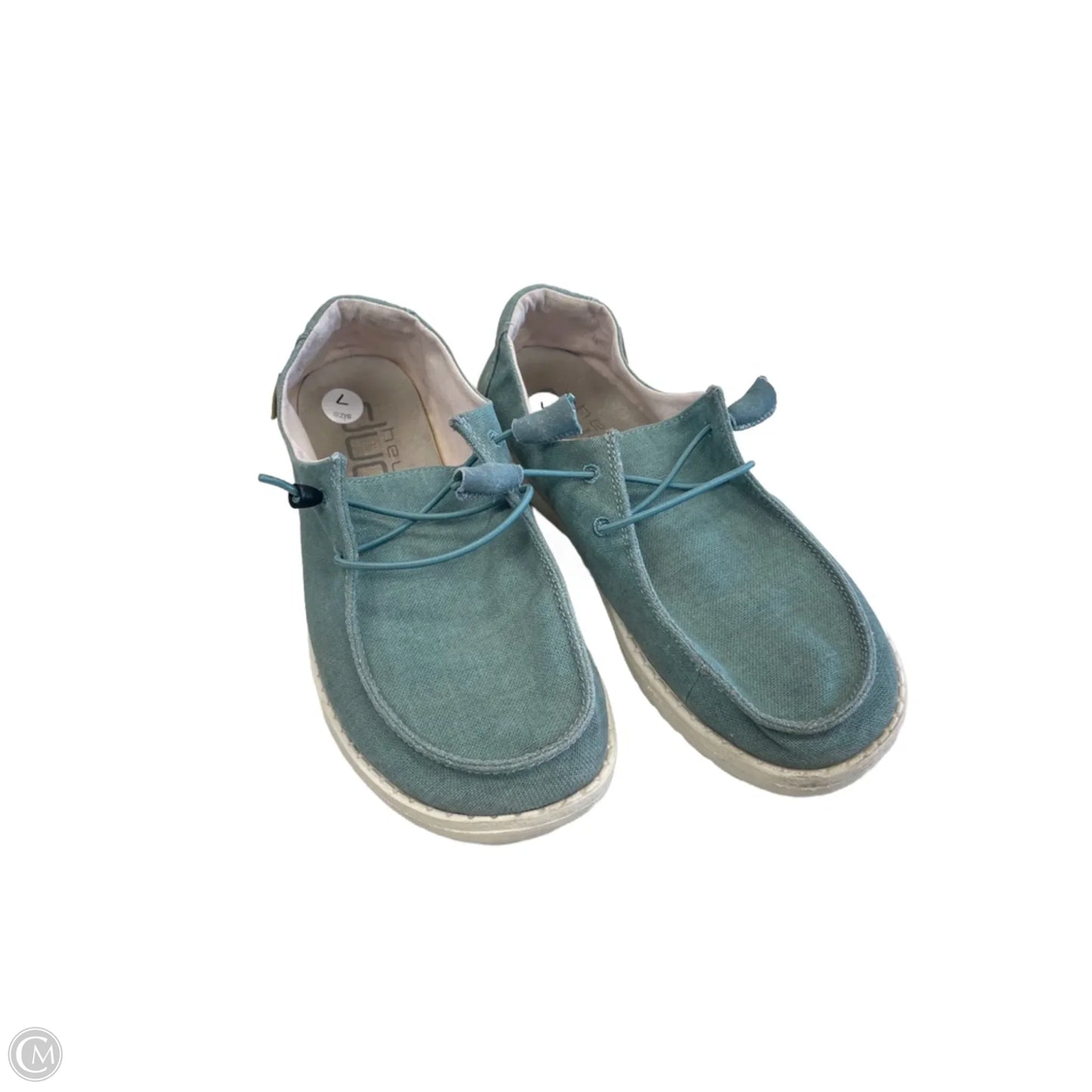 Shoes Sneakers By Hey Dude In Teal, Size: 7