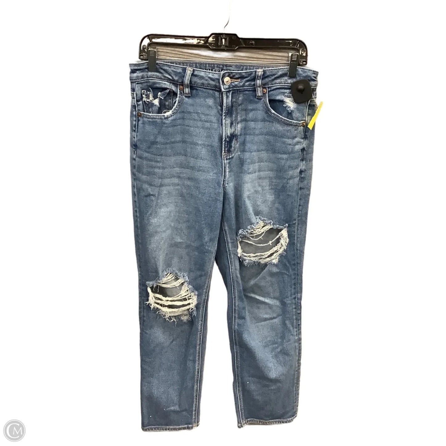 Jeans Straight By American Eagle In Blue Denim, Size: 10