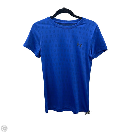 Athletic Top Short Sleeve By Under Armour In Blue, Size: S