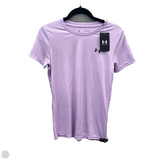 Athletic Top Short Sleeve By Under Armour In Purple, Size: S