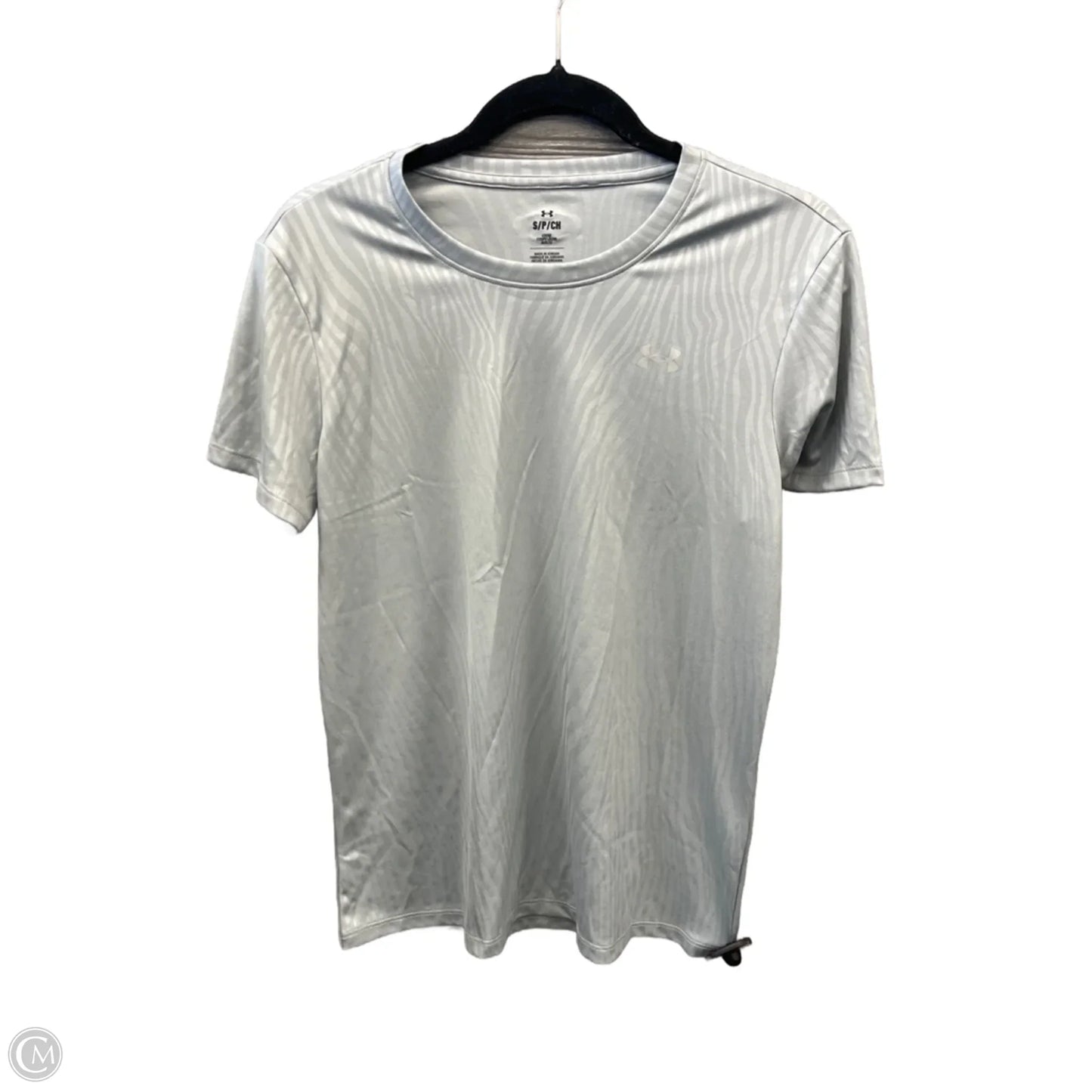 Athletic Top Short Sleeve By Under Armour In Grey, Size: S