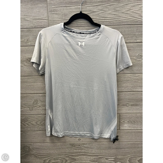 Athletic Top Short Sleeve By Under Armour In Grey, Size: S