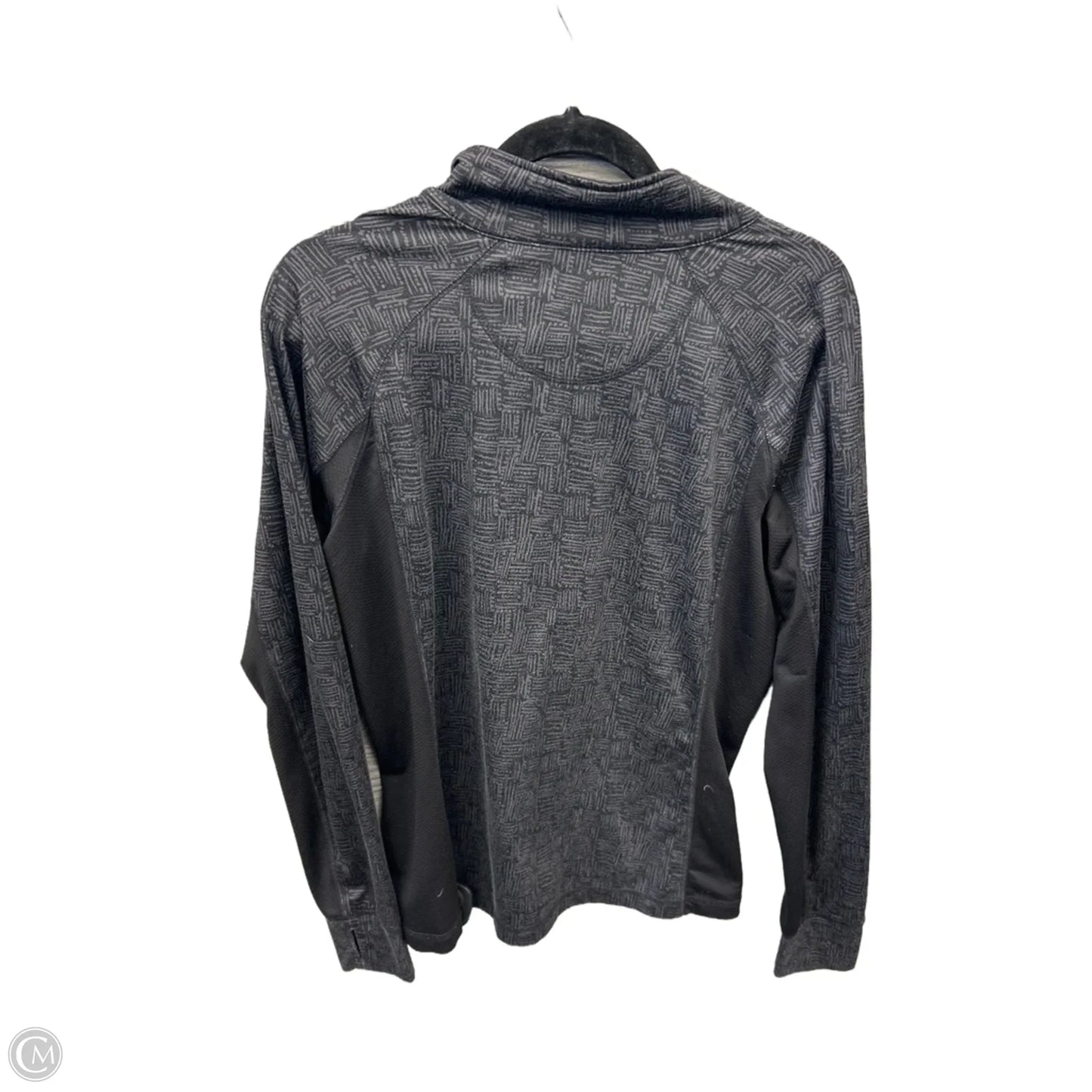 Athletic Top Long Sleeve Collar By Tek Gear In Grey, Size: L