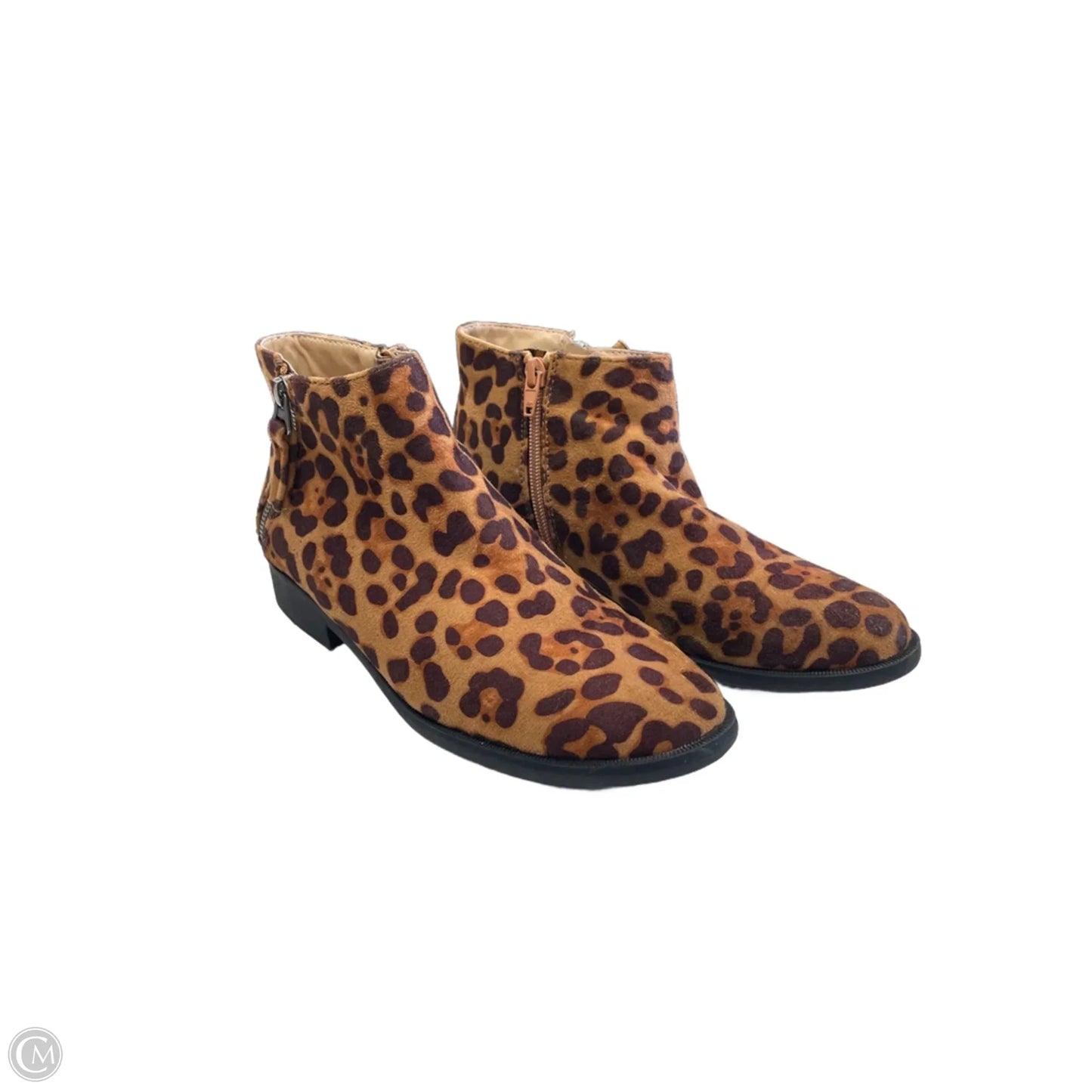 Boots Ankle Flats By Time And Tru In Animal Print, Size: 7