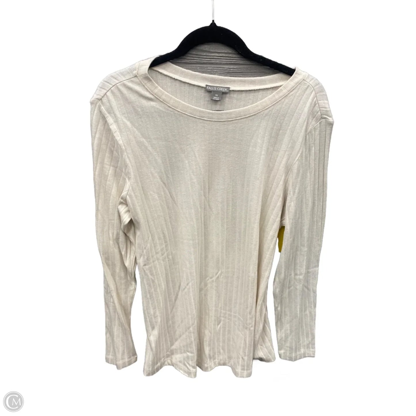 Top Long Sleeve By Falls Creek In White, Size: 1x