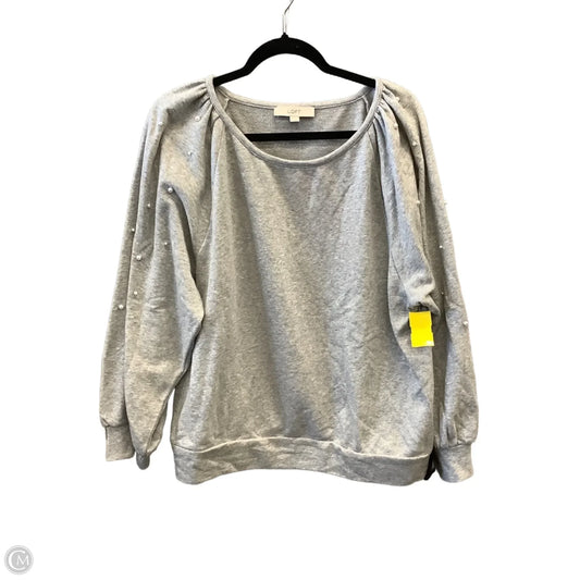 Top Long Sleeve By Loft In Grey, Size: Xl