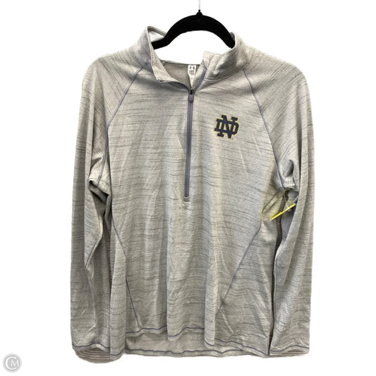 Athletic Top Long Sleeve Collar By Under Armour In Grey, Size: L