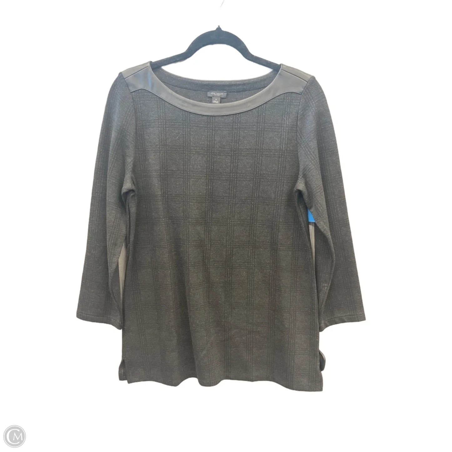 Top Long Sleeve By Ann Taylor In Plaid Pattern, Size: M