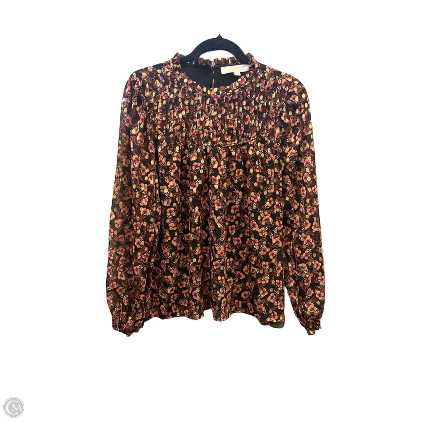 Top Long Sleeve By Loft In Black, Size: M