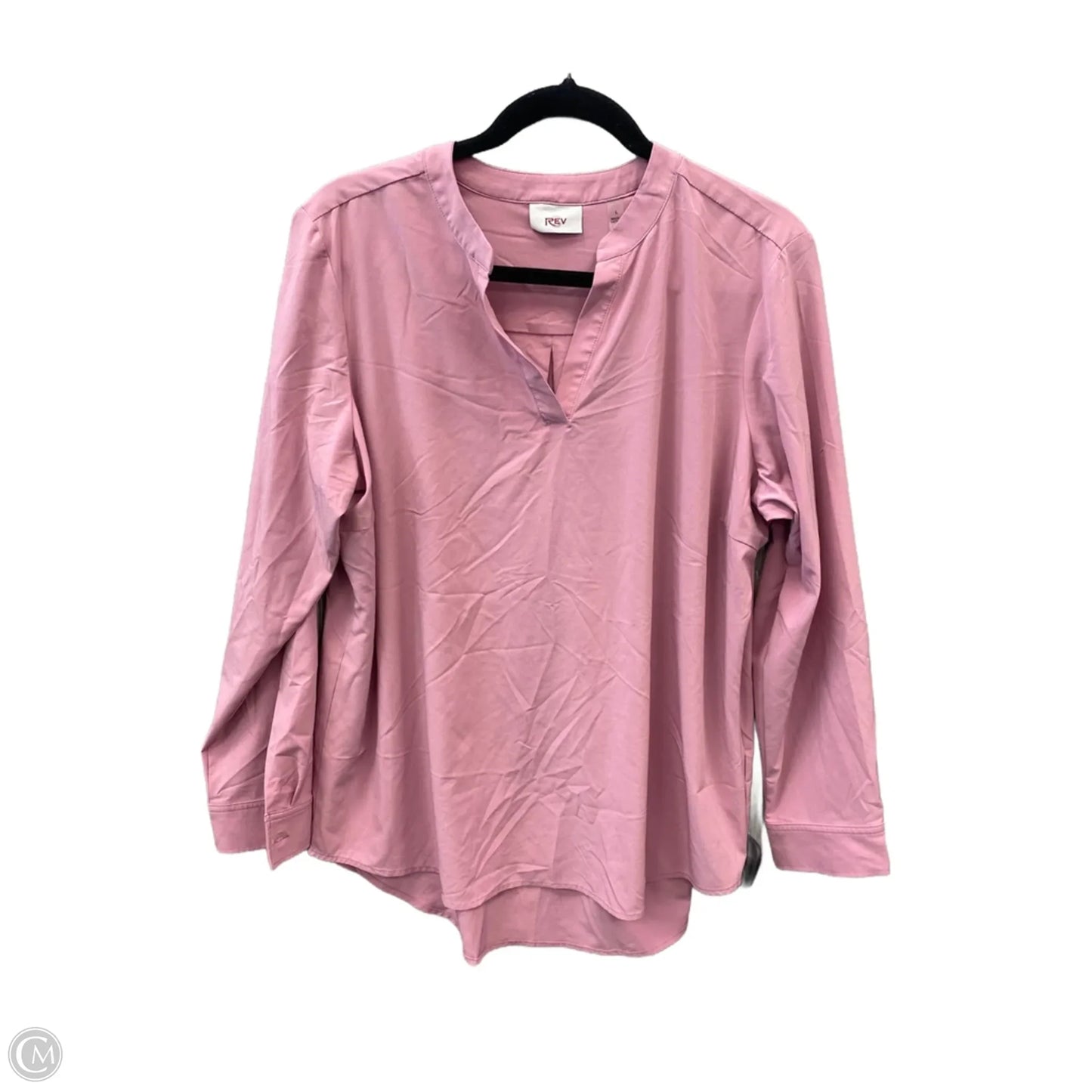 Top Long Sleeve By Rev In Pink, Size: L