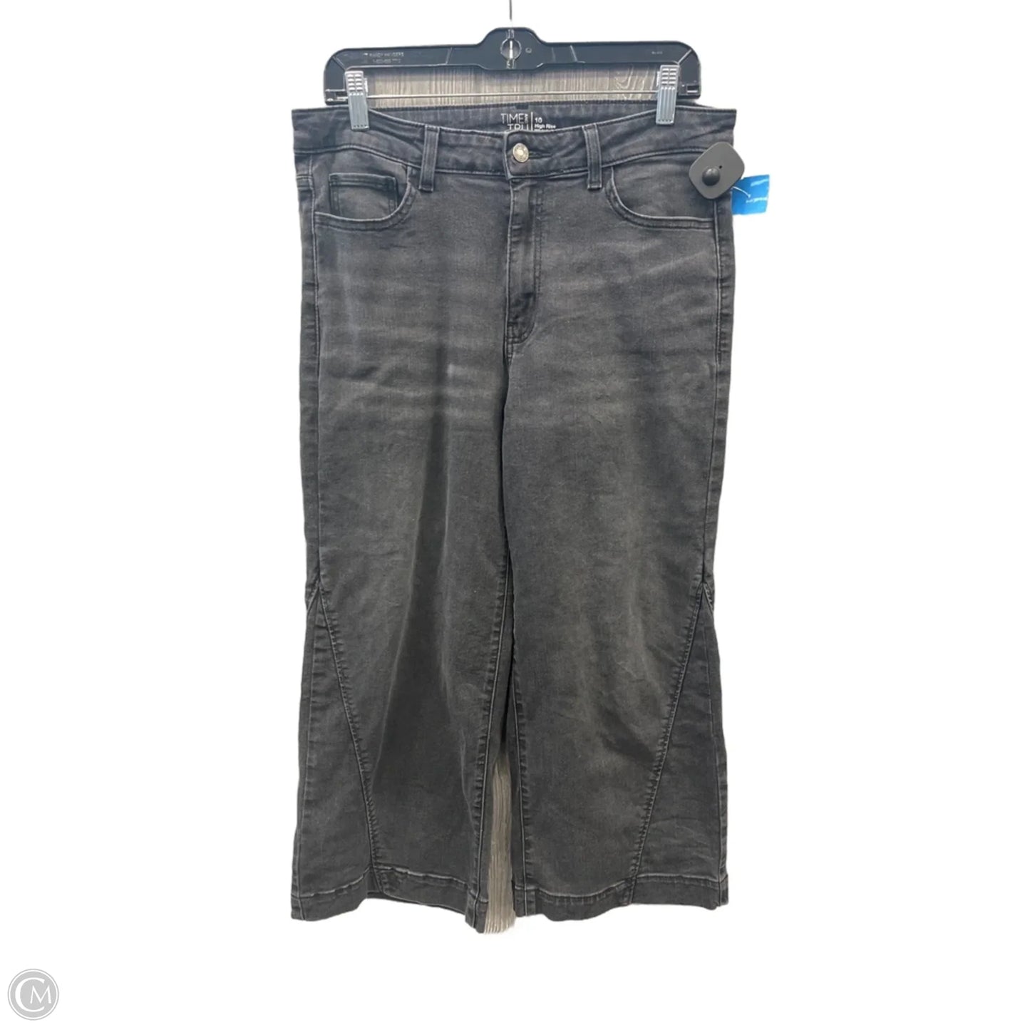 Jeans Cropped By Time And Tru In Black Denim, Size: 10