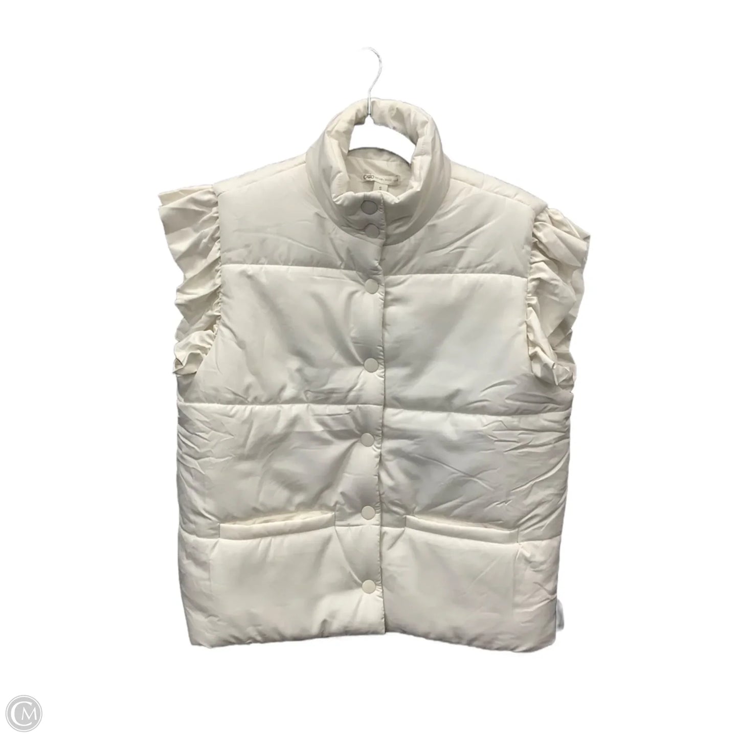Vest Puffer & Quilted By Cato In White, Size: S