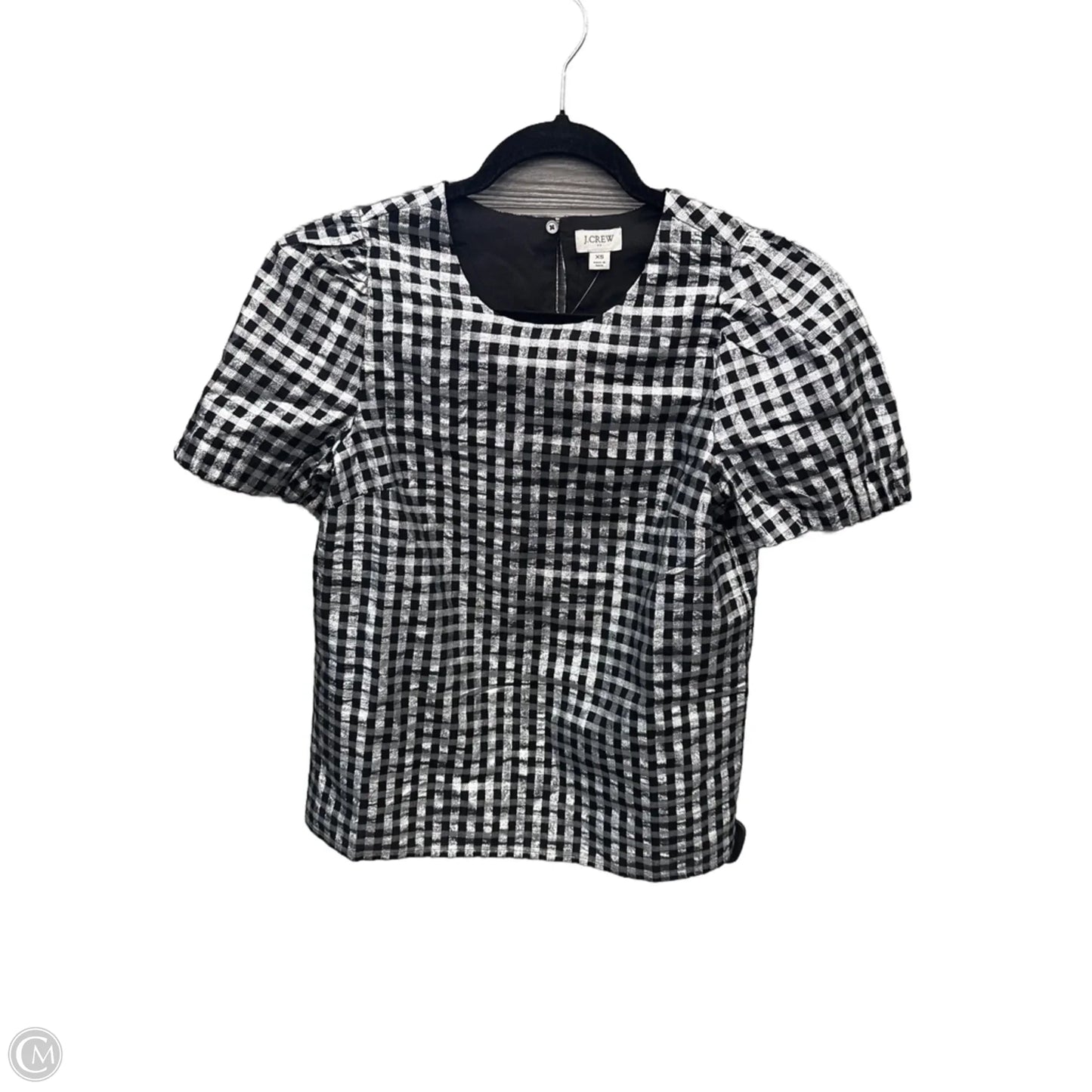 Top Short Sleeve By J. Crew In Plaid Pattern, Size: Xs