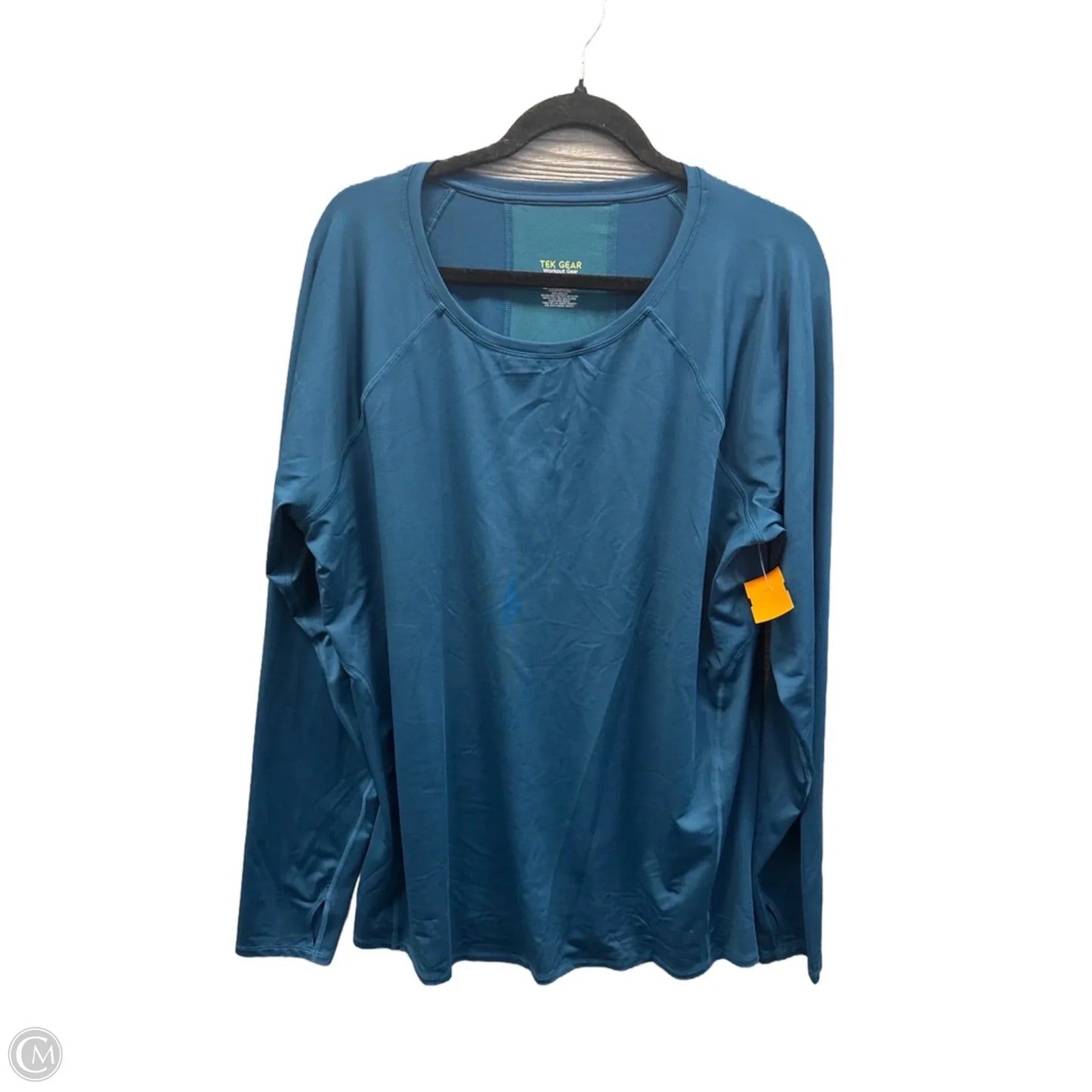 Athletic Top Long Sleeve Crewneck By Tek Gear In Blue, Size: Xxl