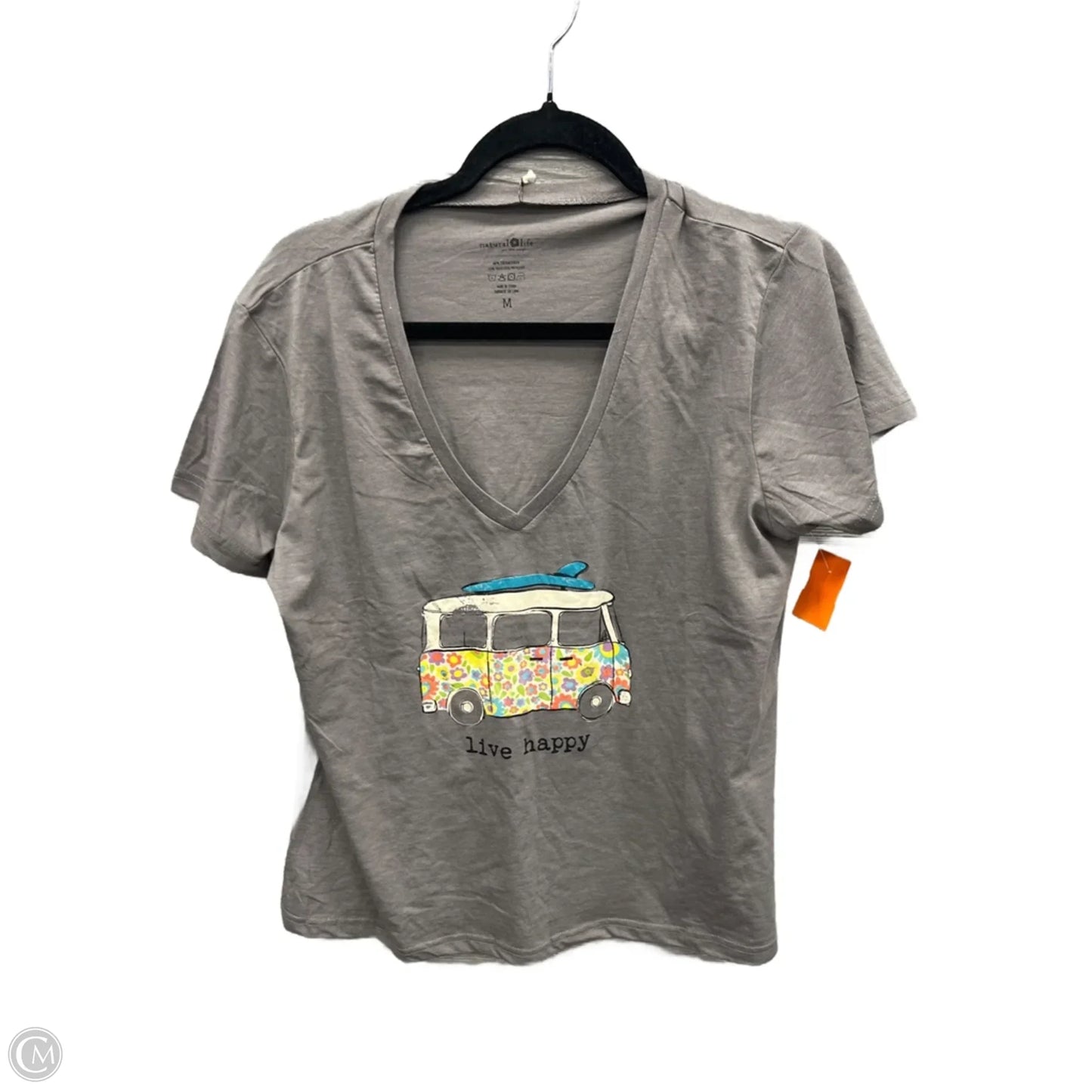 Top Short Sleeve By Natural Life In Grey, Size: M