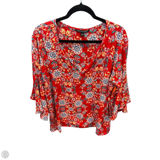 Top Short Sleeve By Zac And Rachel In Red, Size: L